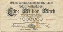 Stuttgart - Stadt - 1.8.1923 - 1 Million Mark