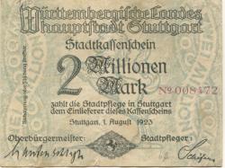 Stuttgart - Stadt - 1.8.1923 - 2 Millionen Mark 