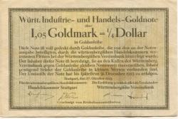 Stuttgart - Handelskammer - 27.10.1923 - 31.12.1923 - 1.05 Gold-Mark