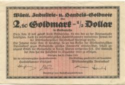 Stuttgart - Handelskammer - 27.10.1923 - 31.12.1923 - 2.10 Gold-Mark 