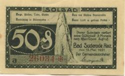 Suderode (Bad) (heute: Quedlinburg) - Gemeinde - 13.5.1921 - 50 Pfennig