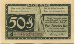 Suderode (Bad) (heute: Quedlinburg) - Gemeinde - 13.5.1921 - 50 Pfennig