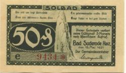 Suderode (Bad) (heute: Quedlinburg) - Gemeinde - 13.5.1921 - 50 Pfennig