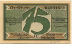 Suderode (Bad) (heute: Quedlinburg) - Gemeinde - 13.5.1921 - 75 Pfennig