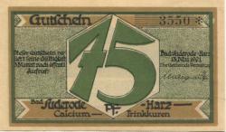 Suderode (Bad) (heute: Quedlinburg) - Gemeinde - 13.5.1921 - 75 Pfennig