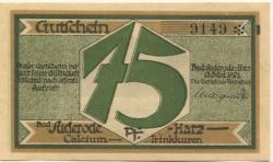 Suderode (Bad) (heute: Quedlinburg) - Gemeinde - 13.5.1921 - 75 Pfennig