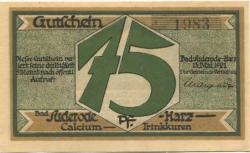 Suderode (Bad) (heute: Quedlinburg) - Gemeinde - 13.5.1921 - 75 Pfennig