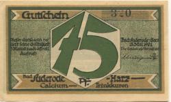 Suderode (Bad) (heute: Quedlinburg) - Gemeinde - 13.5.1921 - 75 Pfennig