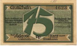Suderode (Bad) (heute: Quedlinburg) - Gemeinde - 13.5.1921 - 75 Pfennig