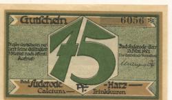 Suderode (Bad) (heute: Quedlinburg) - Gemeinde - 13.5.1921 - 75 Pfennig