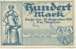 Suhl - Stadt - 28.9.1922 - 100 Mark