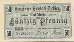 Tambach und Dietharz - Gemeinden - April 1917 - 50 Pfennig 