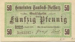 Tambach und Dietharz - Gemeinden - April 1917 - 50 Pfennig 