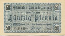 Tambach und Dietharz - Gemeinden - April 1917 - 50 Pfennig 