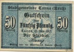 Tanna - Stadt - 12.1.1917 - 50 Pfennig 