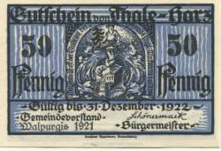Thale - Stadt - 30.4.1921 - 31.12.1922 - 50 Pfennig