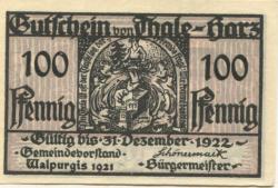 Thale - Stadt - 30.4.1921 - 31.12.1922 - 100 Pfennig