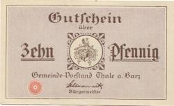 Thale - Stadt - 1917 - 1.10.1921 - 10 Pfennig 