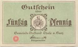 Thale - Stadt - 1917 - 1.10.1921 - 50 Pfennig