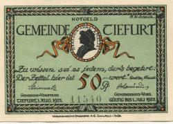 Tiefurt (heute: Weimar) - Gemeinde - 1.8.1921 - 1.7.1922 - 50 Pfennig