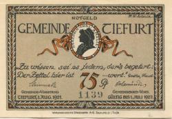 Tiefurt (heute: Weimar) - Gemeinde - 1.8.1921 - 1.7.1922 - 75 Pfennig