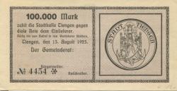 Tiengen (heute: Waldshut-Tiengen) - Stadt - 15.8.1923 - 100000 Mark
