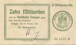 Tiengen (heute: Waldshut-Tiengen) - Stadt - 26.10.1923 - 10 Milliarden Mark