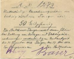 Tiengen (heute: Waldshut-Tiengen) - Elektrizitätskasse - 17.11.1923 - 31.12.1923 - 50 Gold-Pfennig