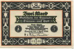 Tinnum (heute: Gemeinde Sylt) - Gemeinde - 1.4.1921 - 2 Mark