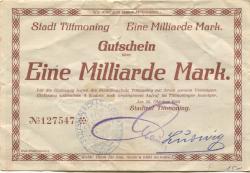 Tittmoning - Stadt - 26.10.1923 - 1 Milliarde Mark