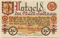Todtnau - Stadt - 31.10.1921 - 1.3.1922 - 50 Pfennig
