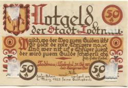 Todtnau - Stadt - 31.10.1921 - 1.3.1922 - 50 Pfennig