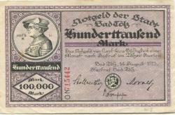 Tölz (Bad) - Stadt - 14.8.1923 - 100000 Mark