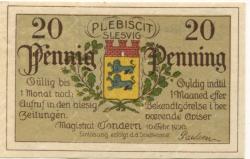 Tondern (heute: DK-Tønder) -Stadt - 10.2.1920 - 25 Pfennig