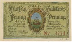 Tondern (heute: DK-Tønder) -Stadt - 10.2.1920 - 50 Pfennig