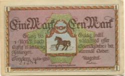 Tondern (heute: DK-Tønder) -Stadt - 10.2.1920 - 1 Mark 