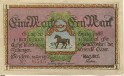 Tondern (heute: DK-Tønder) -Stadt - 10.2.1920 - 1 Mark