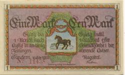 Tondern (heute: DK-Tønder) -Stadt - 10.2.1920 - 1 Mark