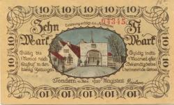 Tondern (heute: DK-Tønder) -Stadt - 10.2.1920 - 10 Mark 