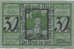 Tonndorf-Lohe (heute: Hamburg) - Gemeinde - 10.3.1921 - 30 Pfennig