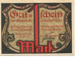 Tonndorf-Lohe (heute: Hamburg) - Gemeinde - 1.7.1921 - 1 Mark