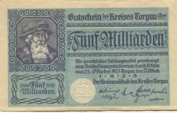 Torgau - Kreis - 27.10.1923 - 5 Milliarden Mark