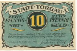 Torgau - Stadt - 10.2.1921 - 10 Pfennig