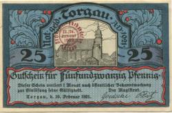Torgau - Dachdeckerverbandstag - 22./24.1.1922 - 25 Pfennig