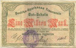 Traunstein - Bezirks-Sparkassa - 10.8.1923 - 1 Million Mark 