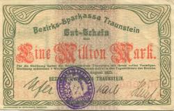 Traunstein - Bezirks-Sparkassa - 10.8.1923 - 1 Million Mark 