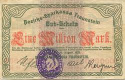 Traunstein - Bezirks-Sparkassa - 10.8.1923 - 1 Million Mark