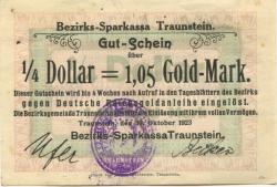 Traunstein - Bezirks-Sparkassa - 30.10.1923 - 1.05 Gold-Mark