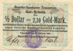 Traunstein - Bezirks-Sparkassa - 30.10.1923 - 2.10 Gold-Mark