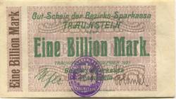 Traunstein - Bezirks-Sparkassa - 9.11.1923 - 1 Billion Mark